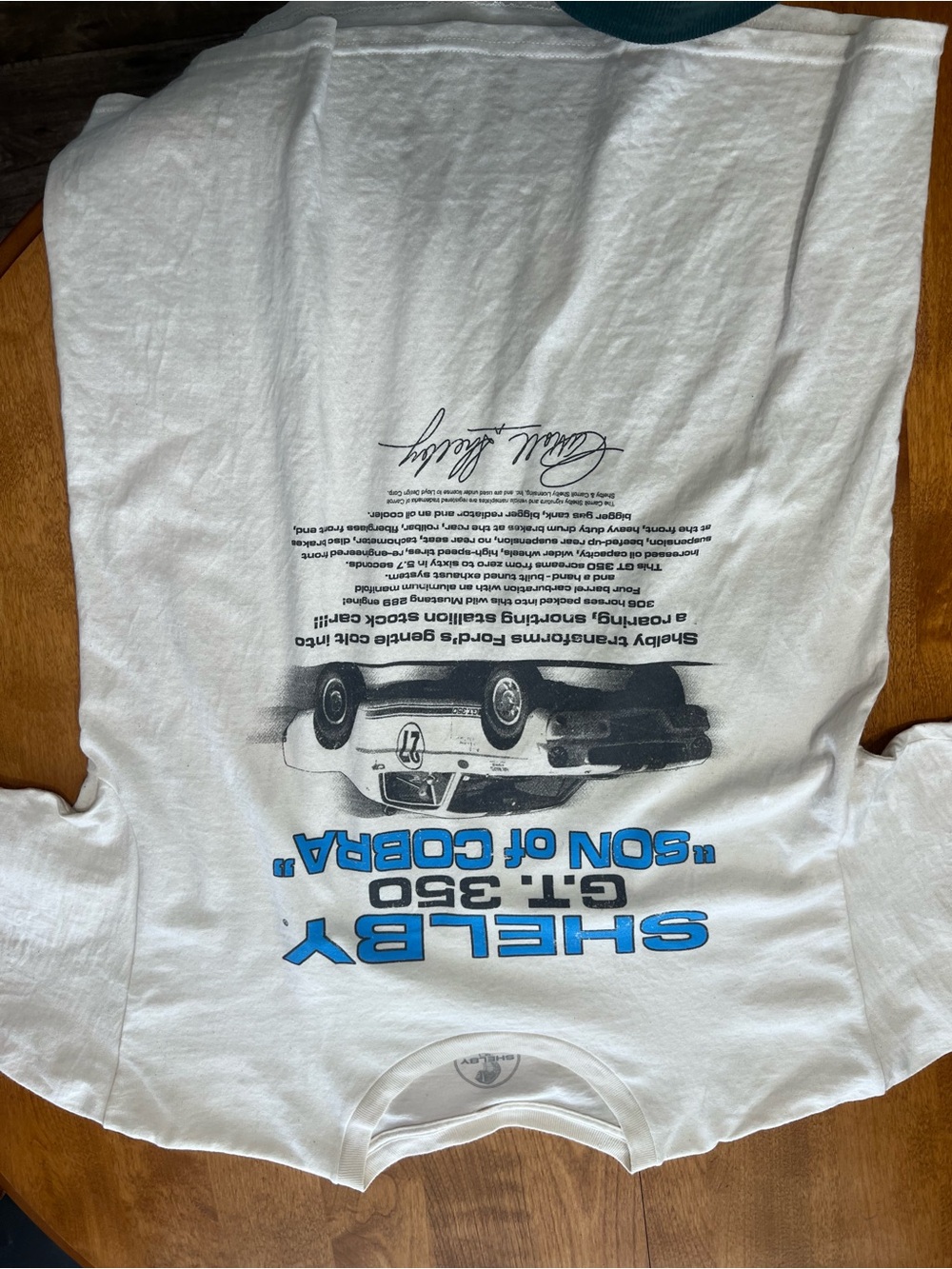 Selby White Short Sleeve Tee with Blue 'Shelby' Graphic